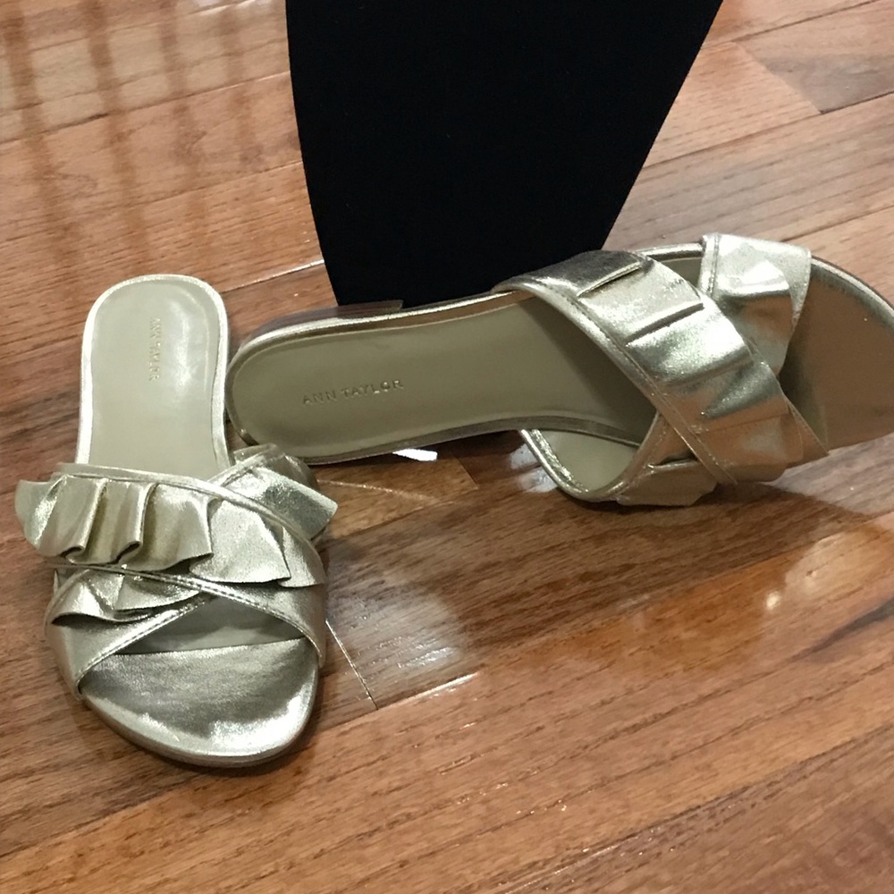 NWT.. Gold Ann Taylor slippers